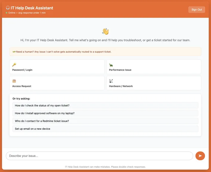 IT help desk assistant chatbot